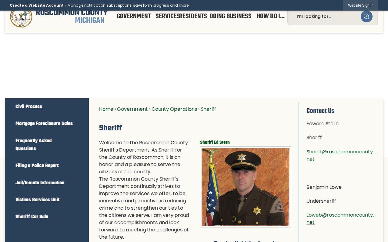 Roscommon Sheriff current custody source for Oscoda arrests