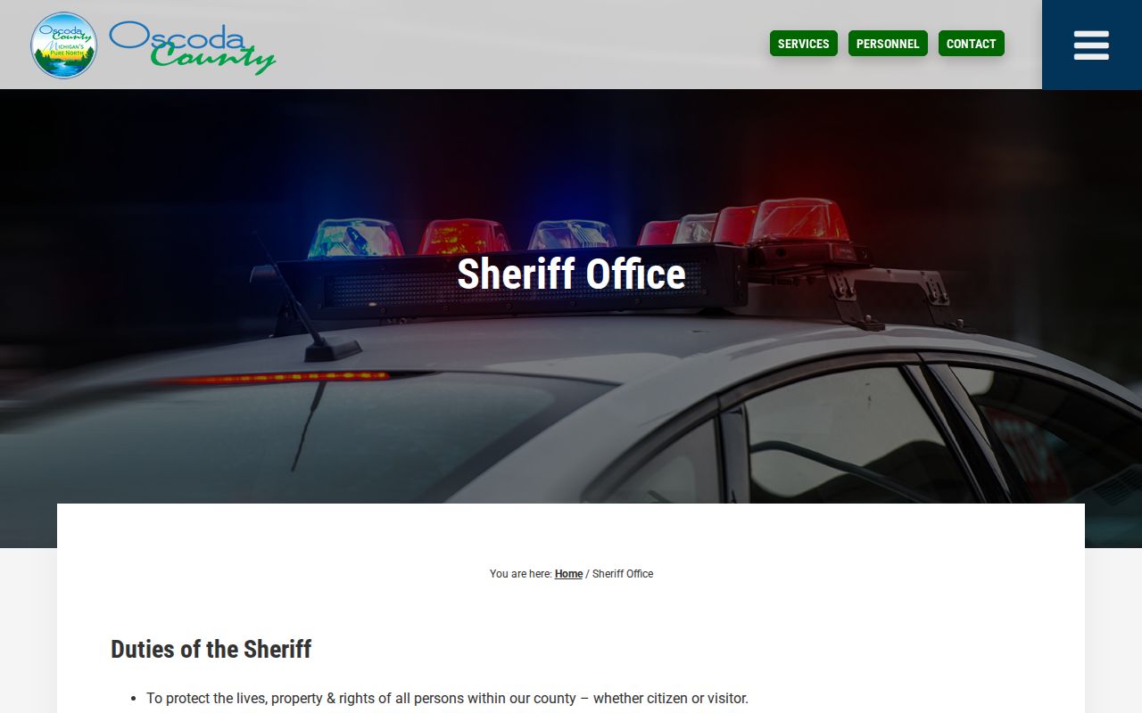 Oscoda County Sheriff recent arrest records page